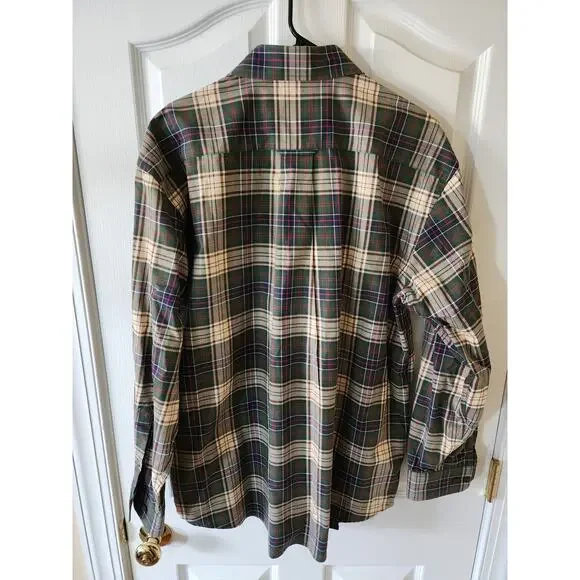 Orvis Men's XL Green Blue Plaid Button Down Long Sleeve Shirt NWOT Cotton Twill - Picture 5 of 7